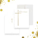 Personalized religious note card featuring a gold cross design, custom name, and elegant thank you gifts for baptisms or christenings.-front-back
