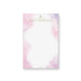 Personalized baptism notepad with pink watercolor design for christening stationery.