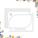 Personalized Bar or Bat Mitzvah note card with a navy arch and Star of David shown with a white envelope-front