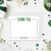 Personalized Bar Mitzvah thank you card with custom name and modern green border-front