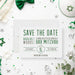 Modern green Bar Mitzvah save the date card with personalized name and event date-front