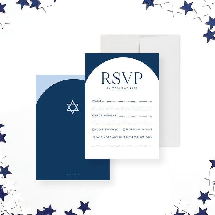 Photo Bar Mitzvah Invitation Personalized Jewish Celebration Card