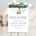 Personalized Bar Mitzvah welcome sign with photo, custom event signage for mitzvahs, receptions, or synagogue entrance decor.