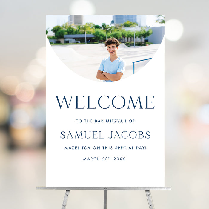 Photo Bar Mitzvah Invitation Personalized Jewish Celebration Card