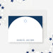 Personalized Star of David note card featuring navy and white design, customizable with the celebrant’s name, perfect for bar/bat mitzvah favors or meaningful gifts-front