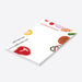 Personalized barbecue notepad with custom name and illustrations of grilled food, vegetables, steak, corn, and barbecue utensils.