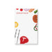 Personalized barbecue notepad with custom name and illustrations of grilled food, vegetables, steak, corn, and barbecue utensils.