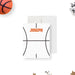 Personalized basketball note card with a white basketball-textured background and a custom name in orange lettering.