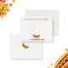 Front and back of personalized BBQ birthday thank you card with Thanks for Coming wording, family name and playful hot dog illustrations-front-back