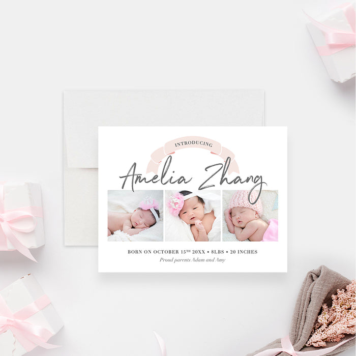 Personalized Baby Shower Invitation Blush Pink Theme for Girls