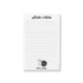 personalized bowling notepad with Strike Notes heading, bowling pins, bowling ball, custom name, and lined writing space