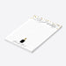 personalized champagne notepad with "Let's Get Bubbly!" heading, gold confetti accents, champagne bottle illustration, and custom name-side