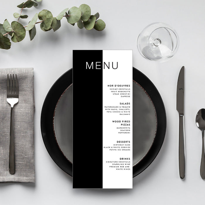 Black and White Birthday Invitation Personalized Party Card