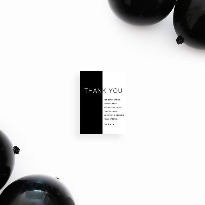 Black and White Birthday Invitation Personalized Party Card