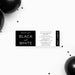 Personalized black and white birthday ticket invitation featuring a modern minimalist design, ideal for milestone celebrations.