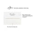 Optional return address printing example on a white envelope for personalized black and white geometric note cards.