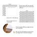 Front and back of personalized black and white plus sign note cards with A2 size and matte cardstock details.