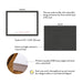 Product details for personalized black border note cards with pink script: front and back designs, A2 size, matte cardstock, and design proof.