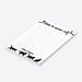 Personalized lined black cat notepad with Note to Meow-Self heading, custom name and four black cat silhouettes along the bottom-side