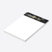 Personalized black and gold bokeh notepad for women with custom name and spacious white writing area-side
