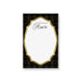 Personalized black and gold business notepad with an ornate patterned border, white writing area, and name in elegant script lettering