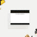 Personalized black and gold note card with modern geometric border and white writing area-front