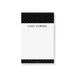 Personalized black and gold geometric notepad with modern border and custom name