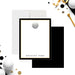 golf tournament thank you card with a golf ball artwork, elegant black and gold border, custom name, and space for handwritten messages-front-back