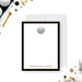 golf tournament thank you card with a golf ball artwork, elegant black and gold border, custom name, and space for handwritten messages-front