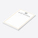 personalized golf notepad with golf ball artwork, custom name, lined writing space, and a simple black and warm accent design-side