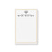 personalized golf notepad with golf ball artwork, custom name, lined writing space, and a simple black and warm accent design