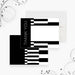 Personalized black-and-white 21st birthday thank you card with bold geometric blocks, editable Thank You wording and handwritten-message area-front-back