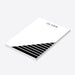 personalized black white notepad with modern geometric stripe design and custom name-side