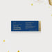 Personalized charity ball ticket invitation with navy blue and gold design, logo, event details, RSVP information, and Admit One ticket panel.