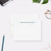 Personalized note card with a light blue script initial and a personalized name, shown with a white envelope.