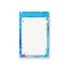personalized blue painted notepad with custom name, cool abstract blue border, white writing space, and summer-inspired design
