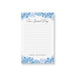 Personalized wedding notepad with blue watercolor hydrangeas, lined white writing area, Our Special Day heading, and couple’s names