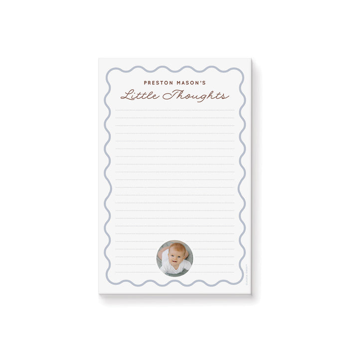 Personalized Baby Shower Invitation Blue Wavy Border