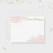 Personalized blush pink and gold note card with watercolor accents and printed gold details-front
