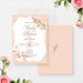 Personalized blush pink watercolor floral baby shower invitation with custom guest of honor’s name, date, venue and RSVP details-front-back