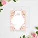 Personalized blush pink watercolor floral note card with custom name and blank writing area-front