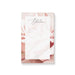 personalized blush rose floral notepad with custom name, soft pink rose background, and blank writing space