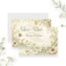 Personalized garden wedding save the date card with blush and cream wildflower border, Clarissa and Julian names, wedding date and Carmel Valley location-front-back