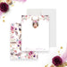 Boho floral personalized note card with child photo, antlers, and flower crown design, kids’ thank you card stationery-front-back