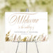 Personalized boho watercolor pampas grass wedding welcome sign with custom couple’s names, wedding date and neutral botanical design