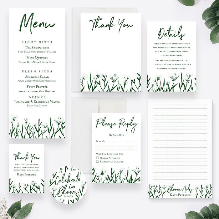 Personalized Botanical Garden Party Birthday Invitation