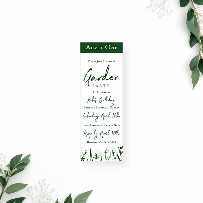 Personalized Botanical Garden Party Birthday Invitation