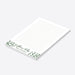 Personalized botanical notepad with a clean white writing area, green wildflowers, Bloom Notes wording, and custom name-side