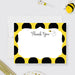 Personalized bumblebee note card with cute bee illustration, perfect for birthday thank yous and kids party stationery
