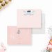Personalized Bunny and Easter Egg Note Cards. Front and pink patterned back with an illustrated Easter egg shown with a white envelope.